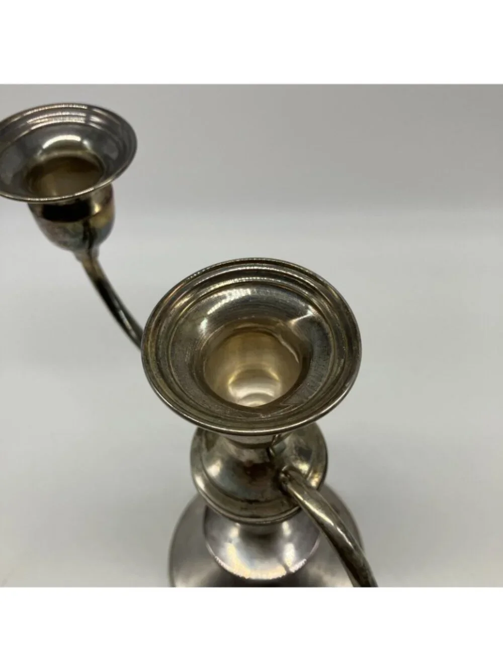 Sterling Silver Weighted 3-Arm Candelabra Vintage 7.5” Tall - AA12